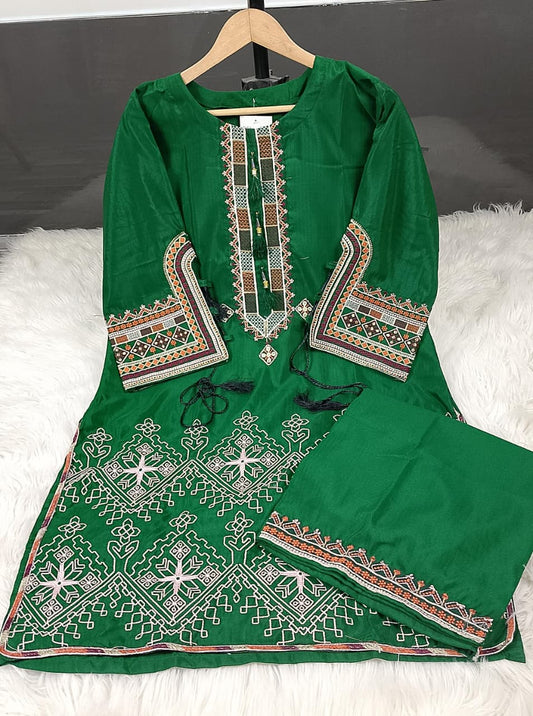 2 PIECE - EMBROIDERED VISCOSE SUIT