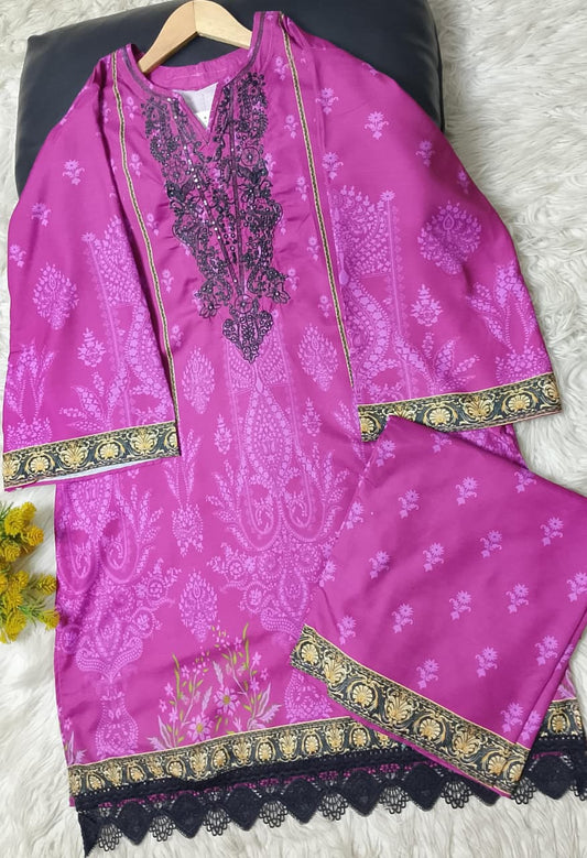 2 PIECE - EMBROIDERED VISCOSE SUIT