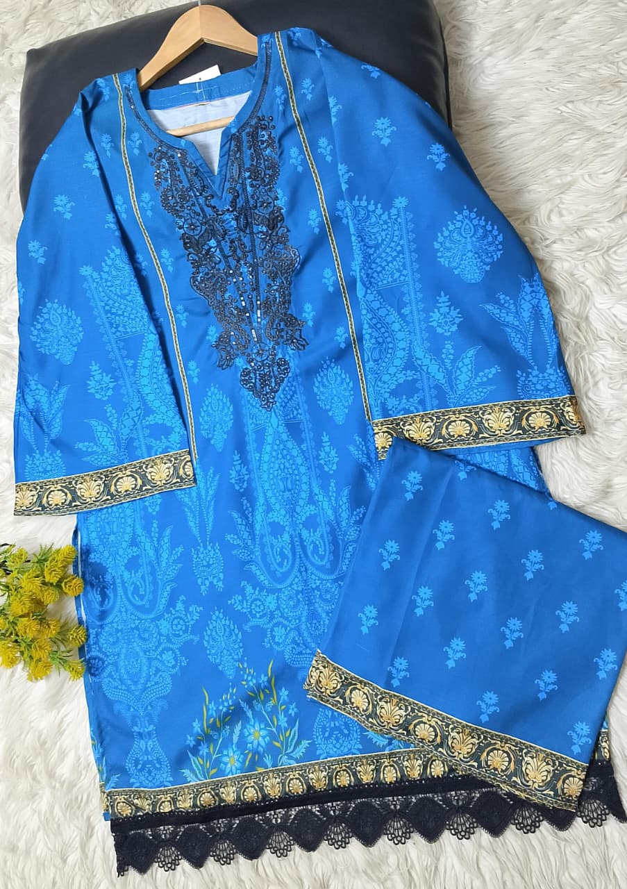 2 PIECE - EMBROIDERED VISCOSE SUIT
