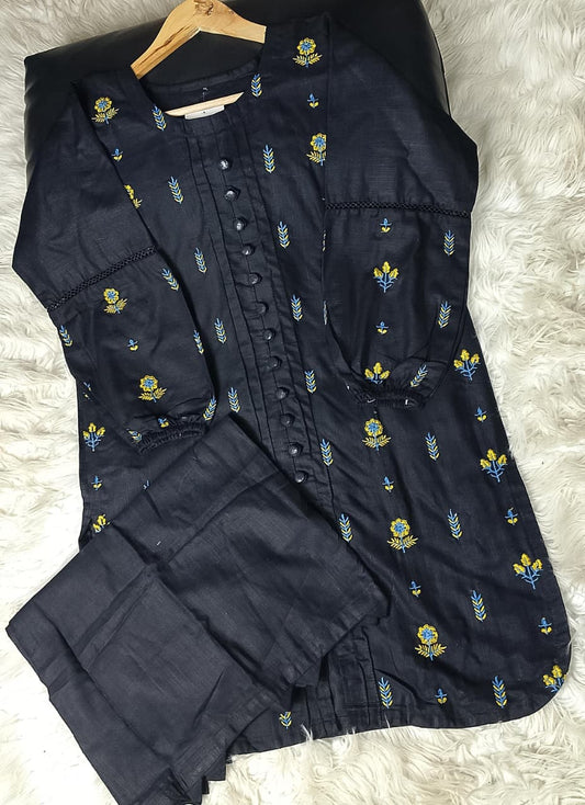 2 PIECE - EMBROIDERED VISCOSE SUIT