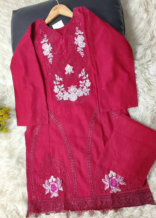 2 PIECE - EMBROIDERED KHADDAR SUIT