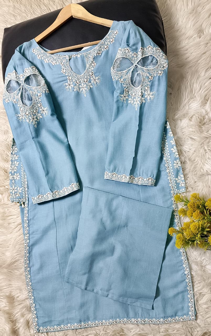 2 PIECE - EMBROIDERED KHADDAR SUIT