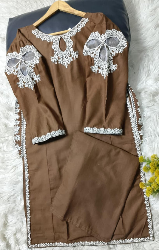 2 PIECE - EMBROIDERED KHADDAR SUIT