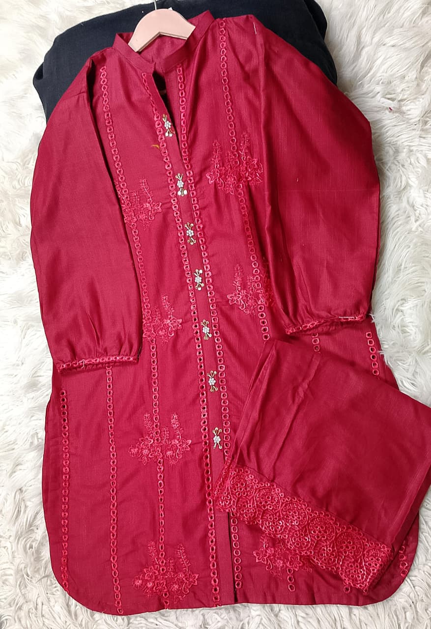 2 PIECE - EMBROIDERED KHADDAR SUIT