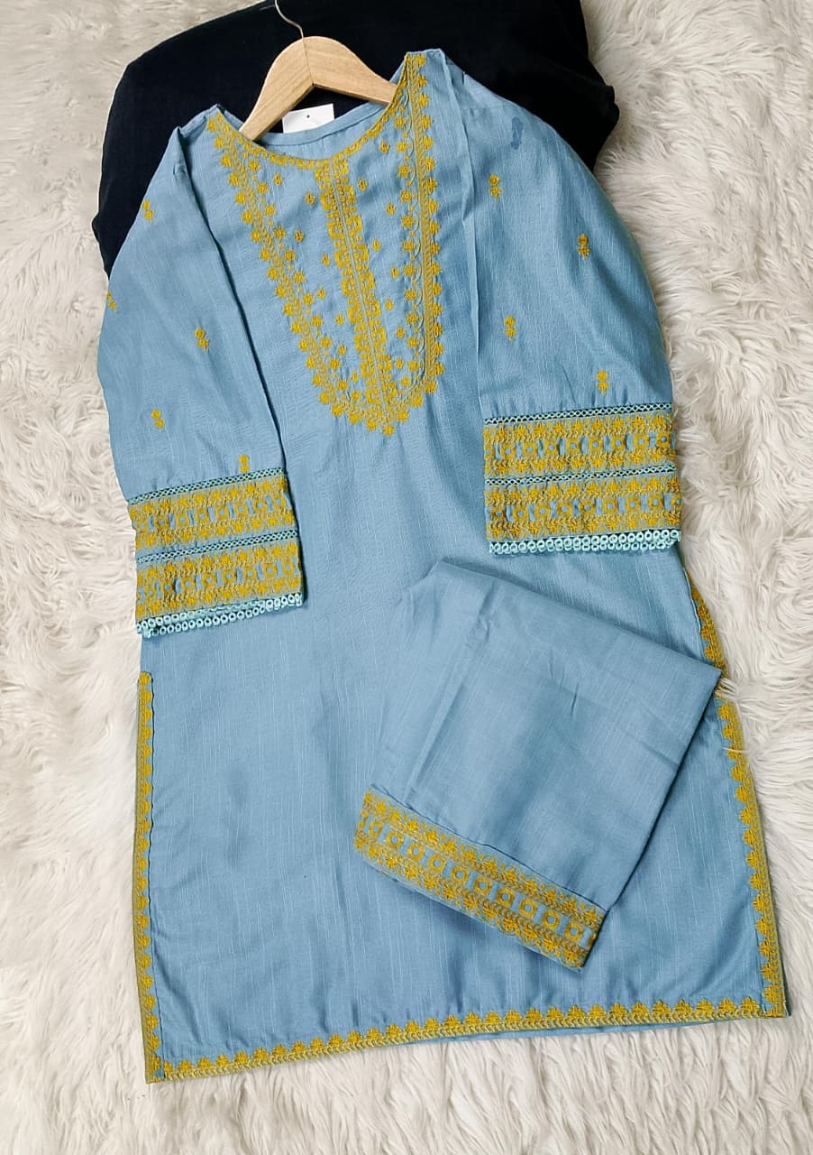 2 PIECE - EMBROIDERED KHADDAR SUIT