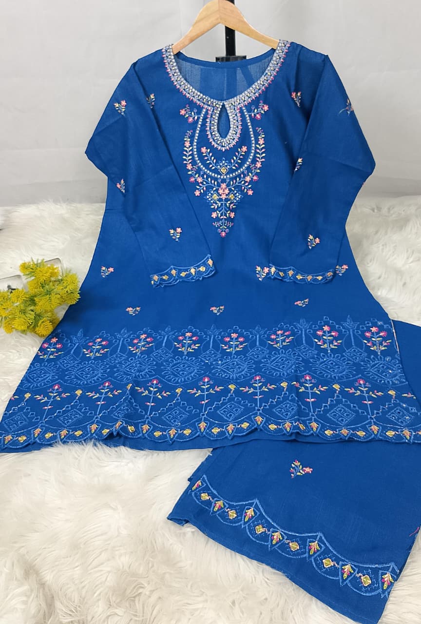 2 PIECE - EMBROIDERED KHADDAR SUIT