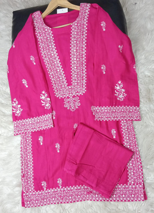 2 PIECE - EMBROIDERED KHADDAR SUIT