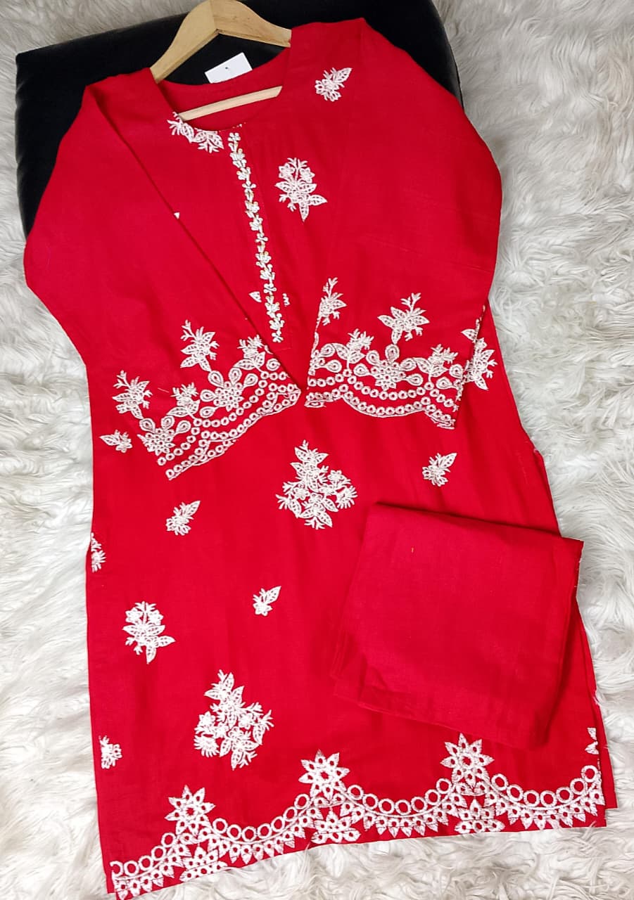 2 PIECE - EMBROIDERED KHADDAR SUIT