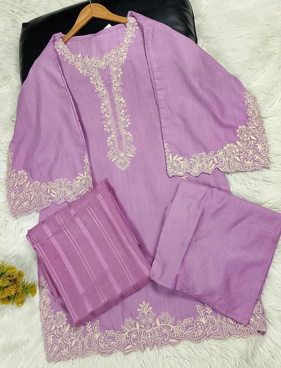 3 PIECE - EMBROIDERED KHADDAR SUIT