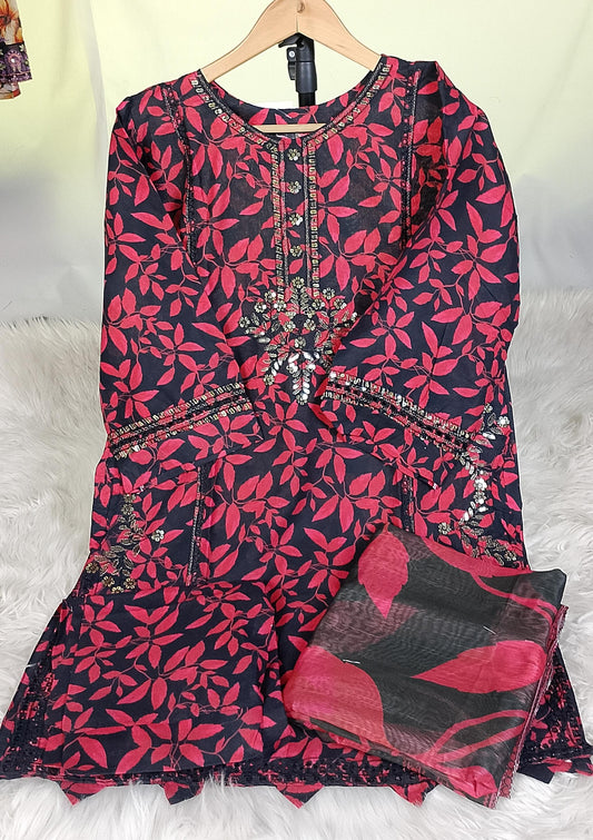 3 PIECE - EMBROIDERED LAWN SUIT