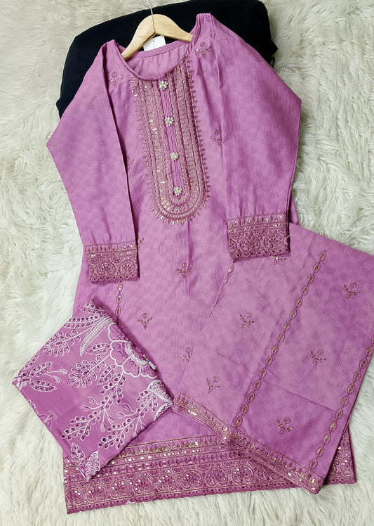 3 PIECE - EMBROIDERED KHADDAR SUIT