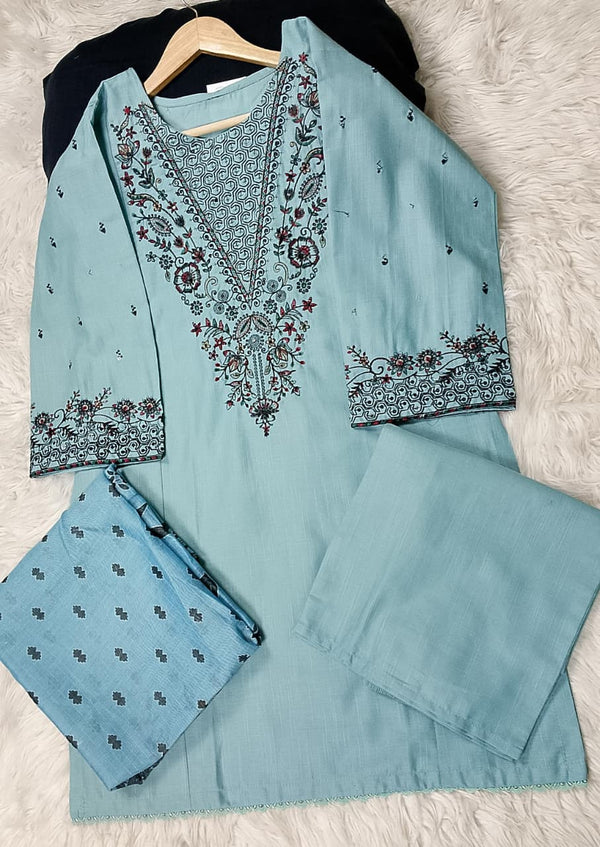 3 PIECE - EMBROIDERED KHADDAR SUIT