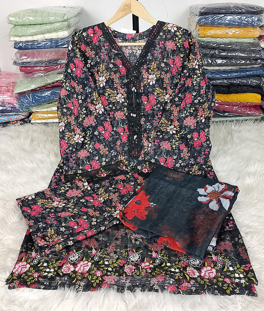 3 PIECE - EMBROIDERED LAWN SUIT