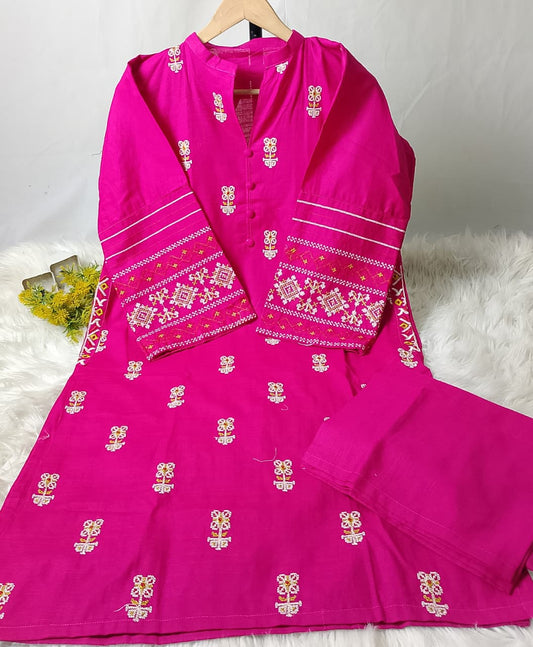 2 PIECE - EMBROIDERED KHADDAR SUIT
