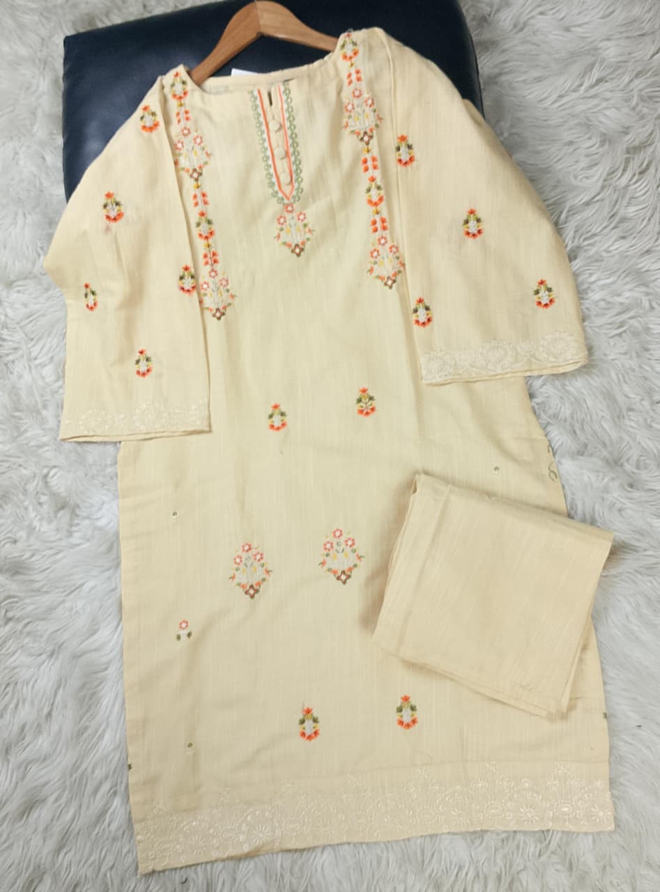2 PIECE - EMBROIDERED KHADDAR SUIT