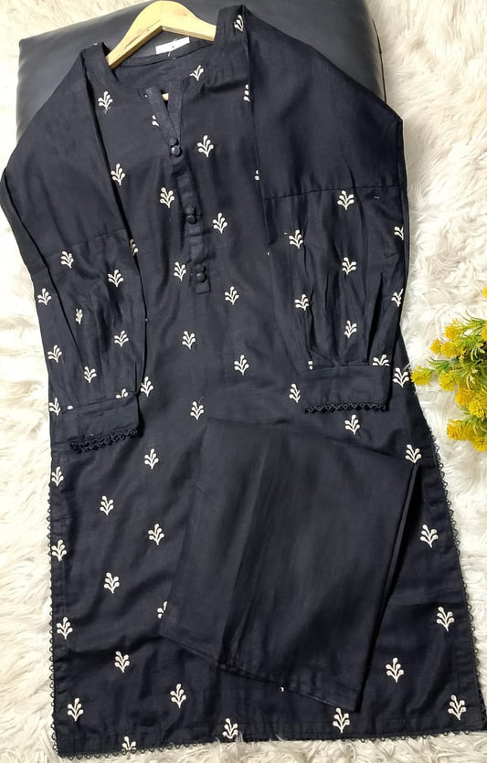 2 PIECE - EMBROIDERED KHADDAR SUIT