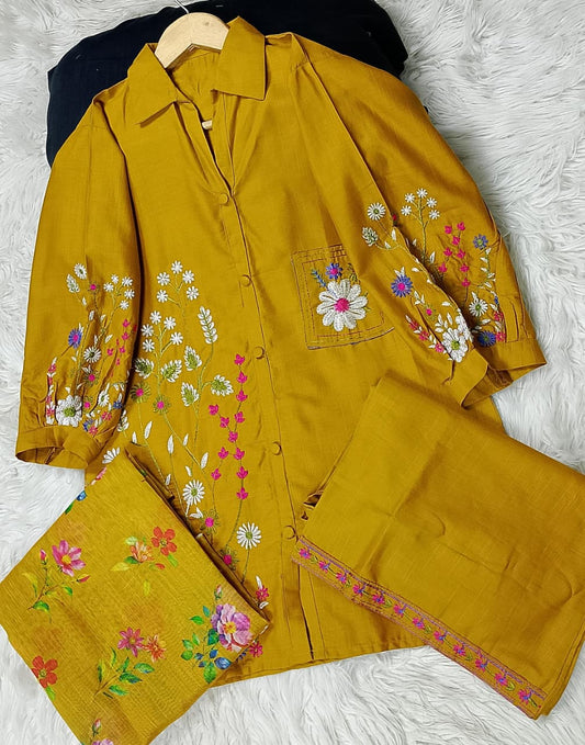 3 PIECE - EMBROIDERED KHADDAR SUIT