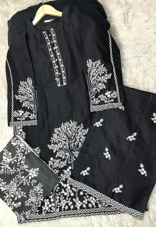 3 PIECE - EMBROIDERED KHADDAR SUIT