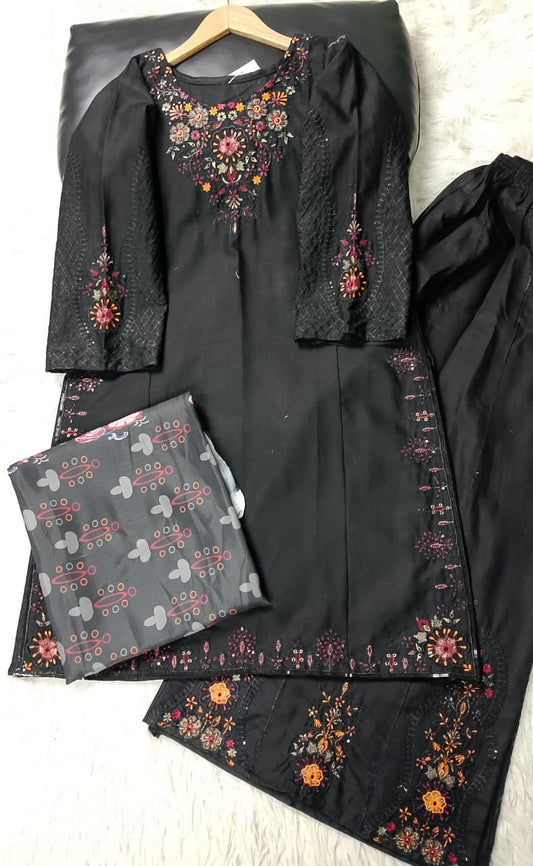 3 PIECE - EMBROIDERED KHADDAR SUIT