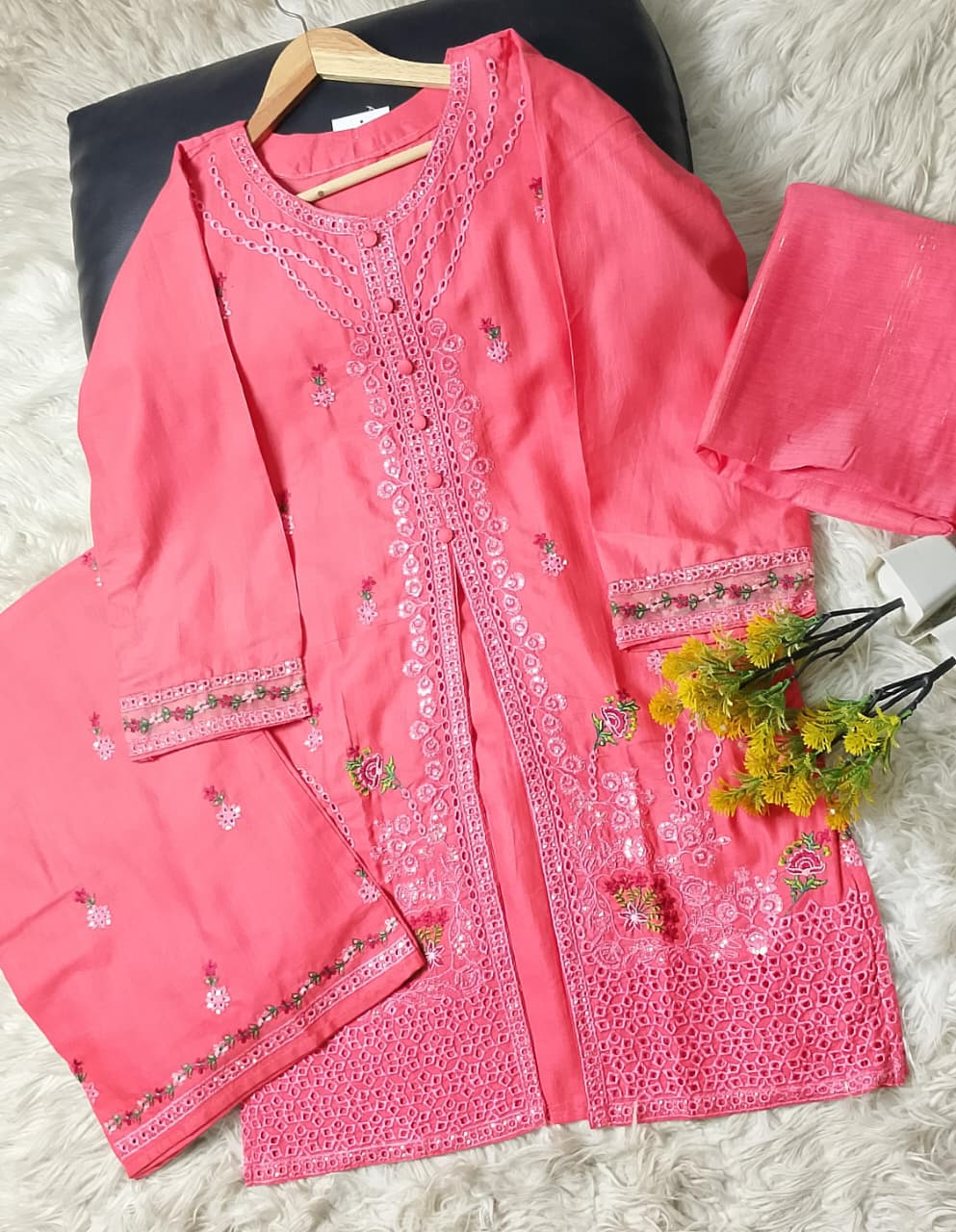 3 PIECE - EMBROIDERED KHADDAR SUIT