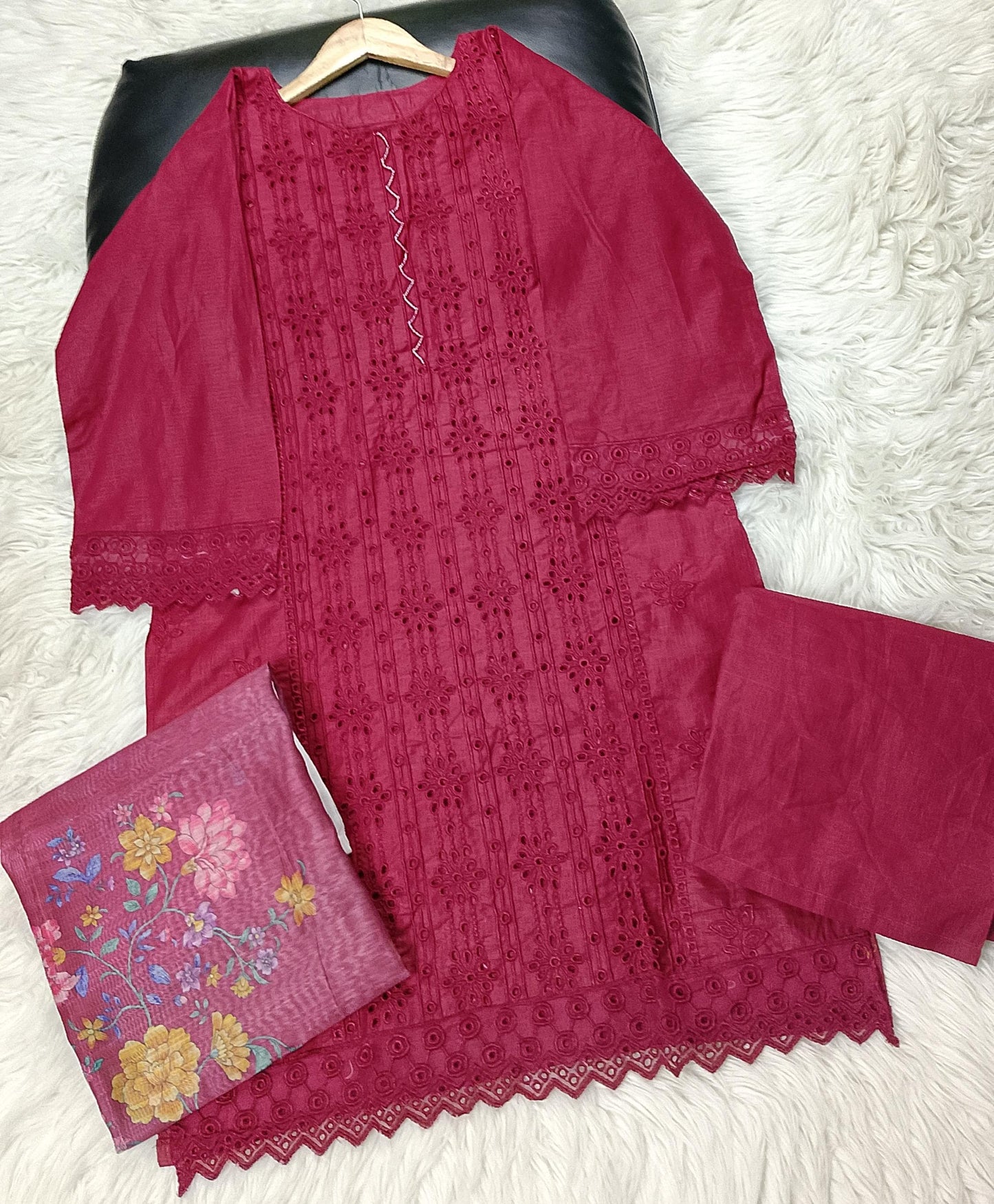 3 PIECE - EMBROIDERED LAWN SUIT