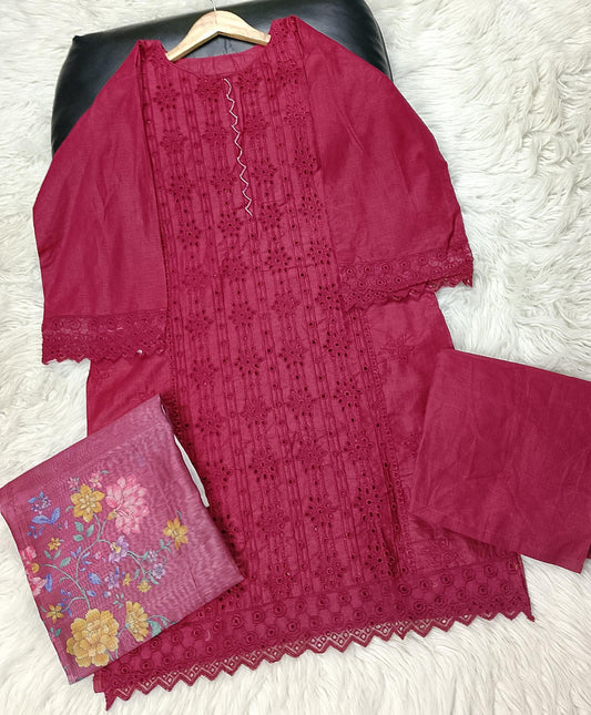 3 PIECE - EMBROIDERED LAWN SUIT