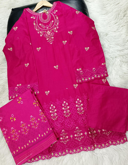 3 PIECE - EMBROIDERED LAWN SUIT