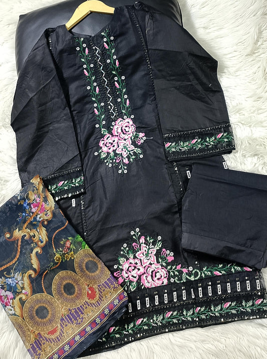 3 PIECE - EMBROIDERED LAWN SUIT