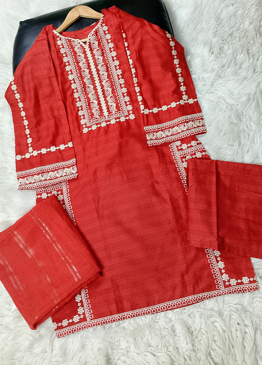 3 PIECE - EMBROIDERED LAWN SUIT