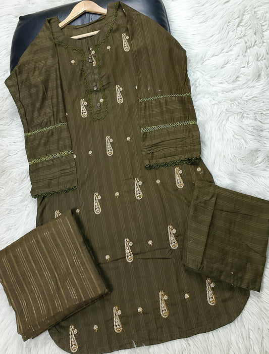 3 PIECE - EMBROIDERED LAWN SUIT