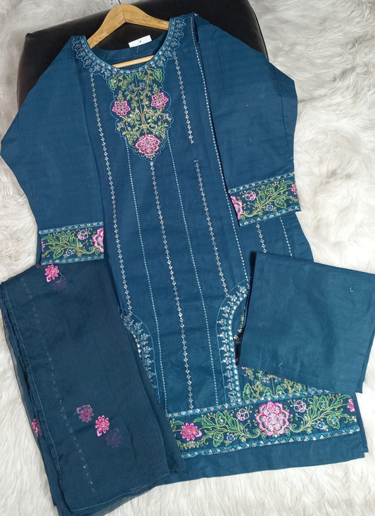 3 PIECE - EMBROIDERED LAWN SUIT