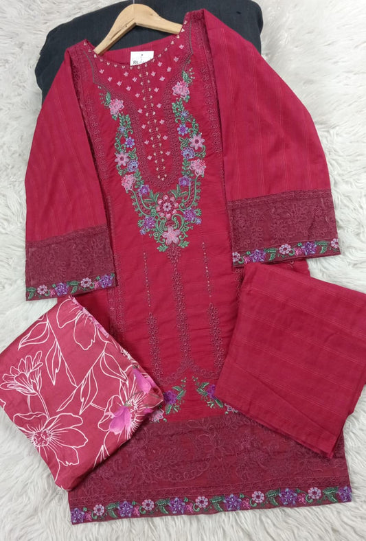 3 PIECE - EMBROIDERED LAWN SUIT