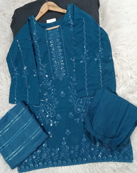 3 PIECE - EMBROIDERED LAWN SUIT