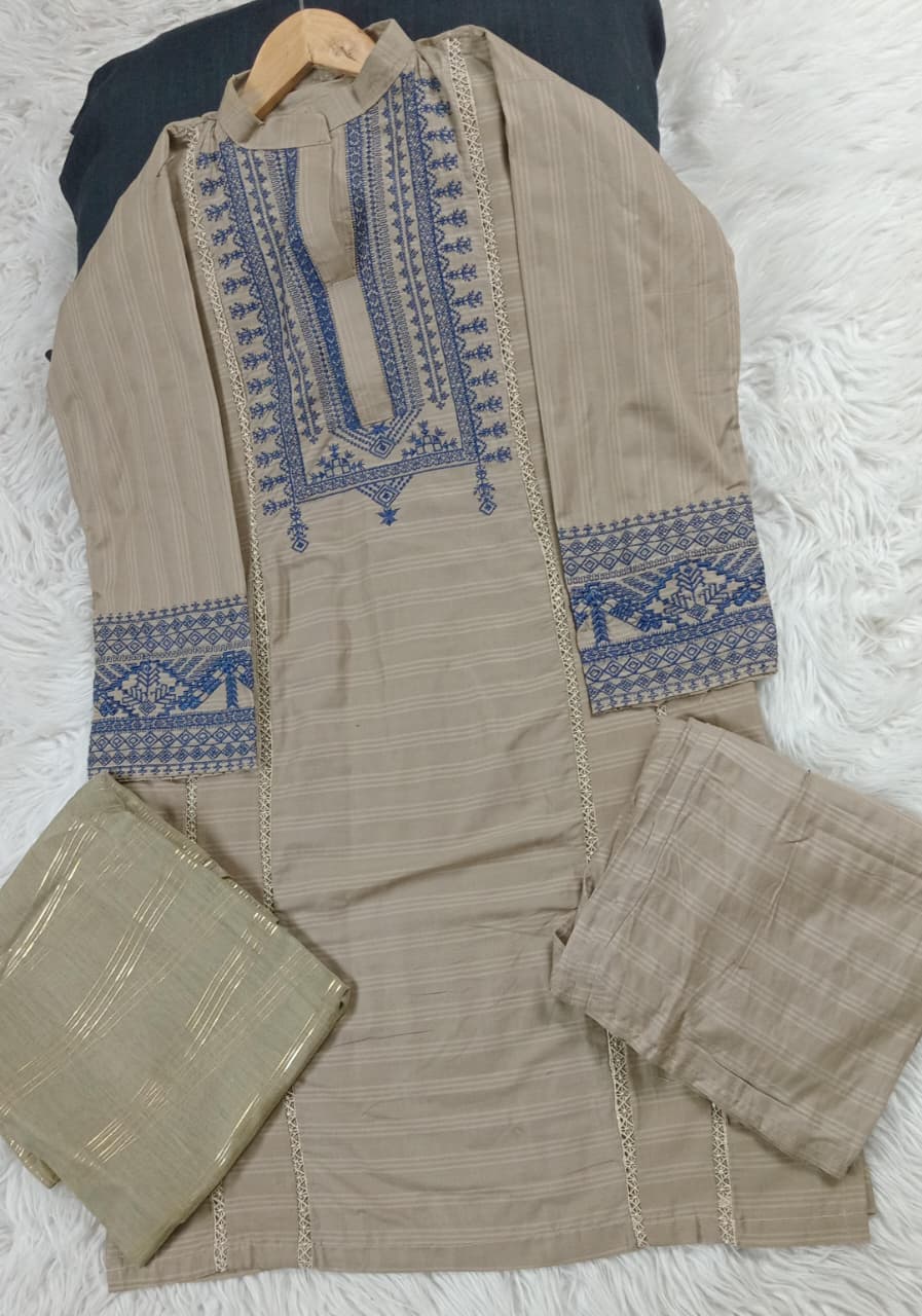3 PIECE - EMBROIDERED LAWN SUIT