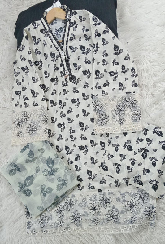 3 PIECE - EMBROIDERED LAWN SUIT