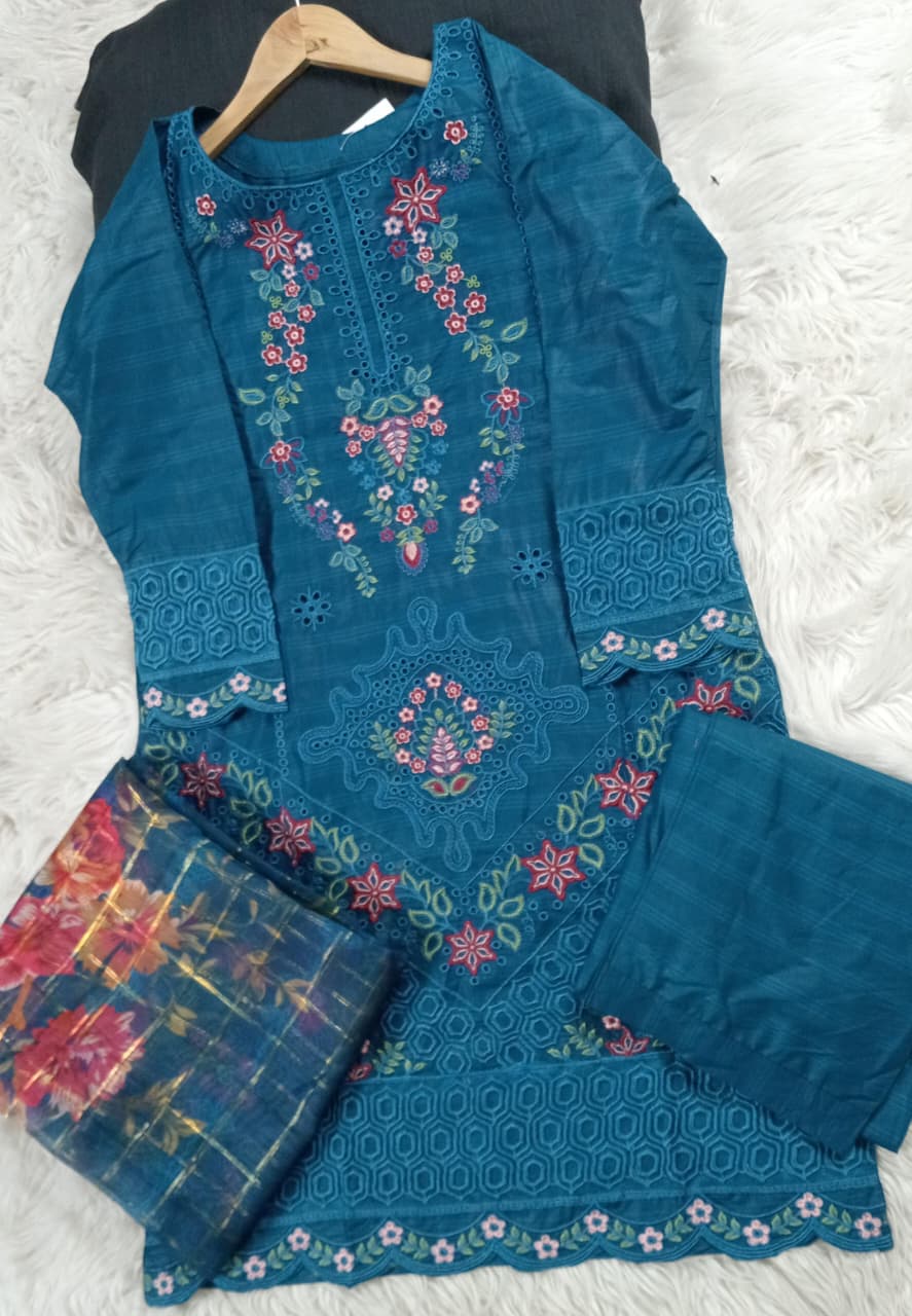 3 PIECE - EMBROIDERED LAWN SUIT