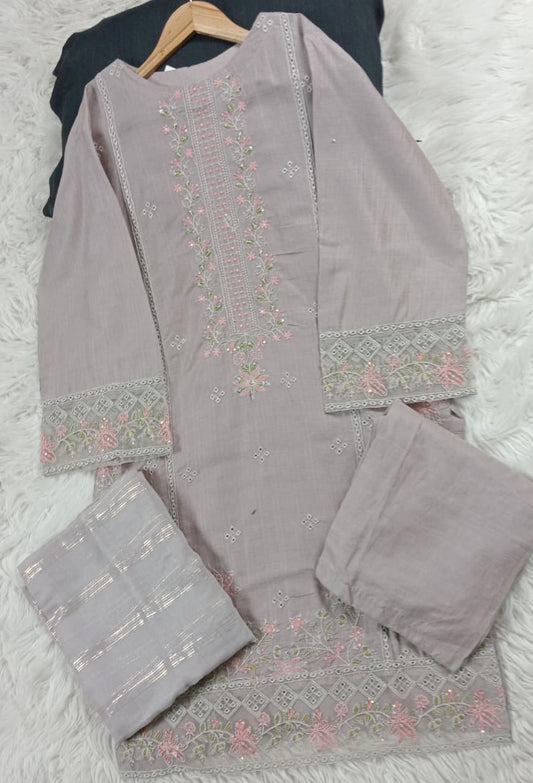3 PIECE - EMBROIDERED LAWN SUIT