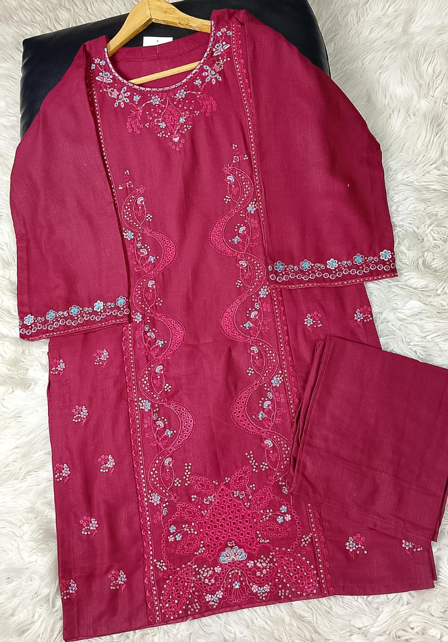 2 PIECE - EMBROIDERED KHADDAR SUIT