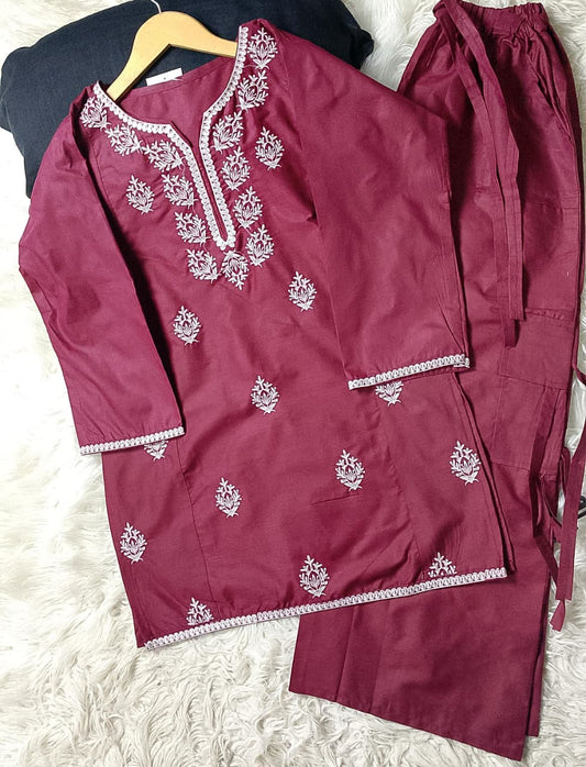 2 PIECE - EMBROIDERED LAWN SUIT