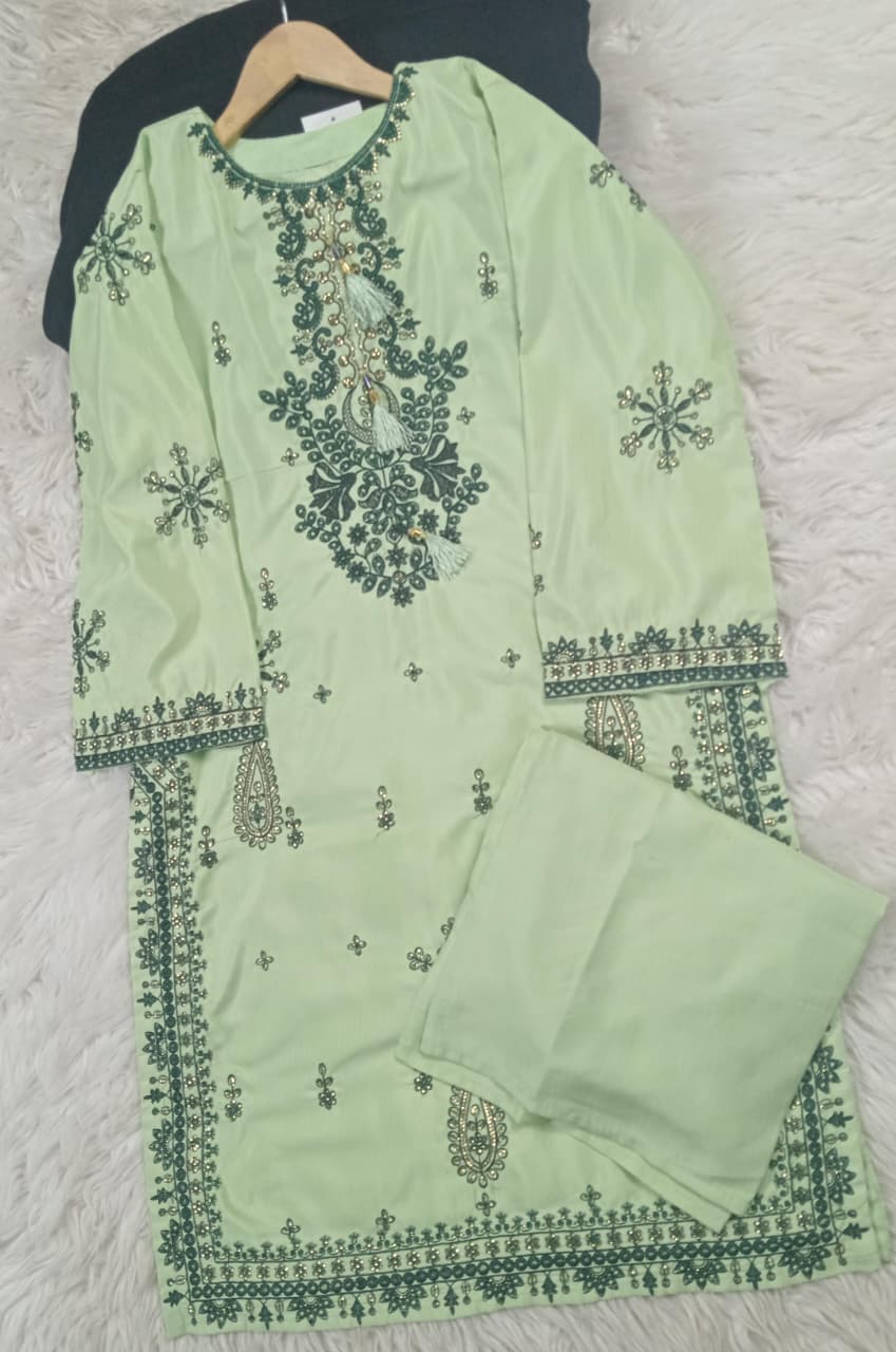 2 PIECE - EMBROIDERED VISCOUS SUIT