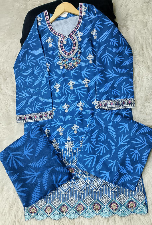 3 PIECE - EMBROIDERED KHADDAR SUIT