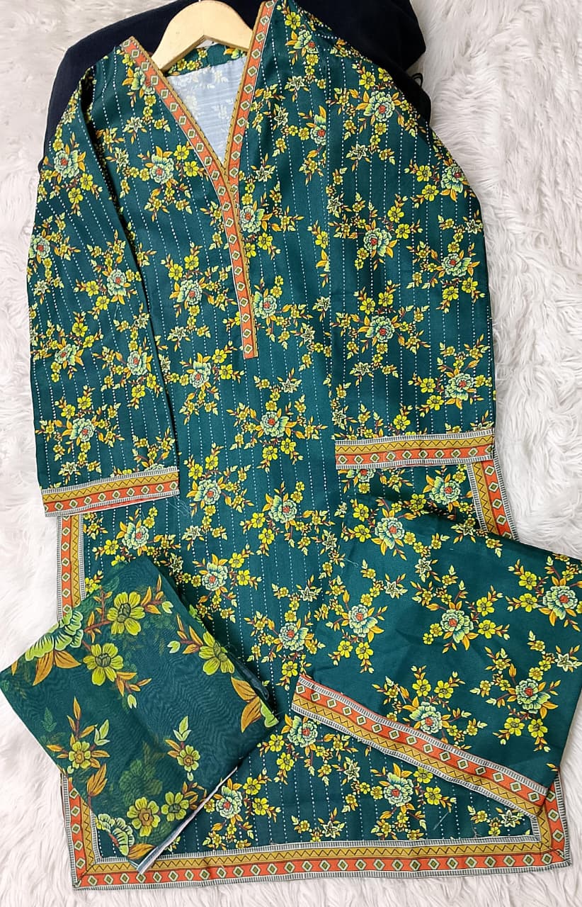 3 PIECE - EMBROIDERED KHADDAR SUIT