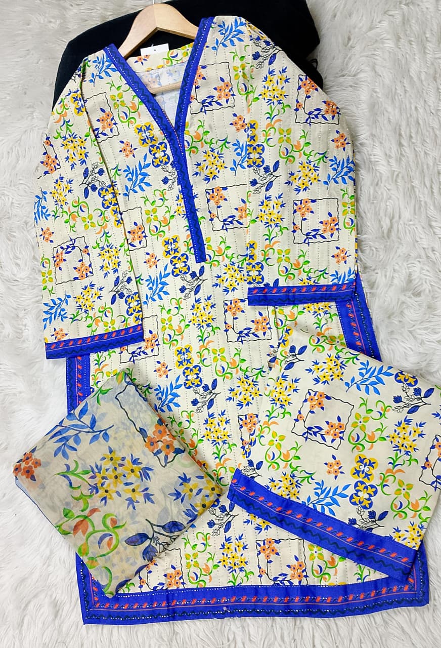 3 PIECE - EMBROIDERED KHADDAR SUIT