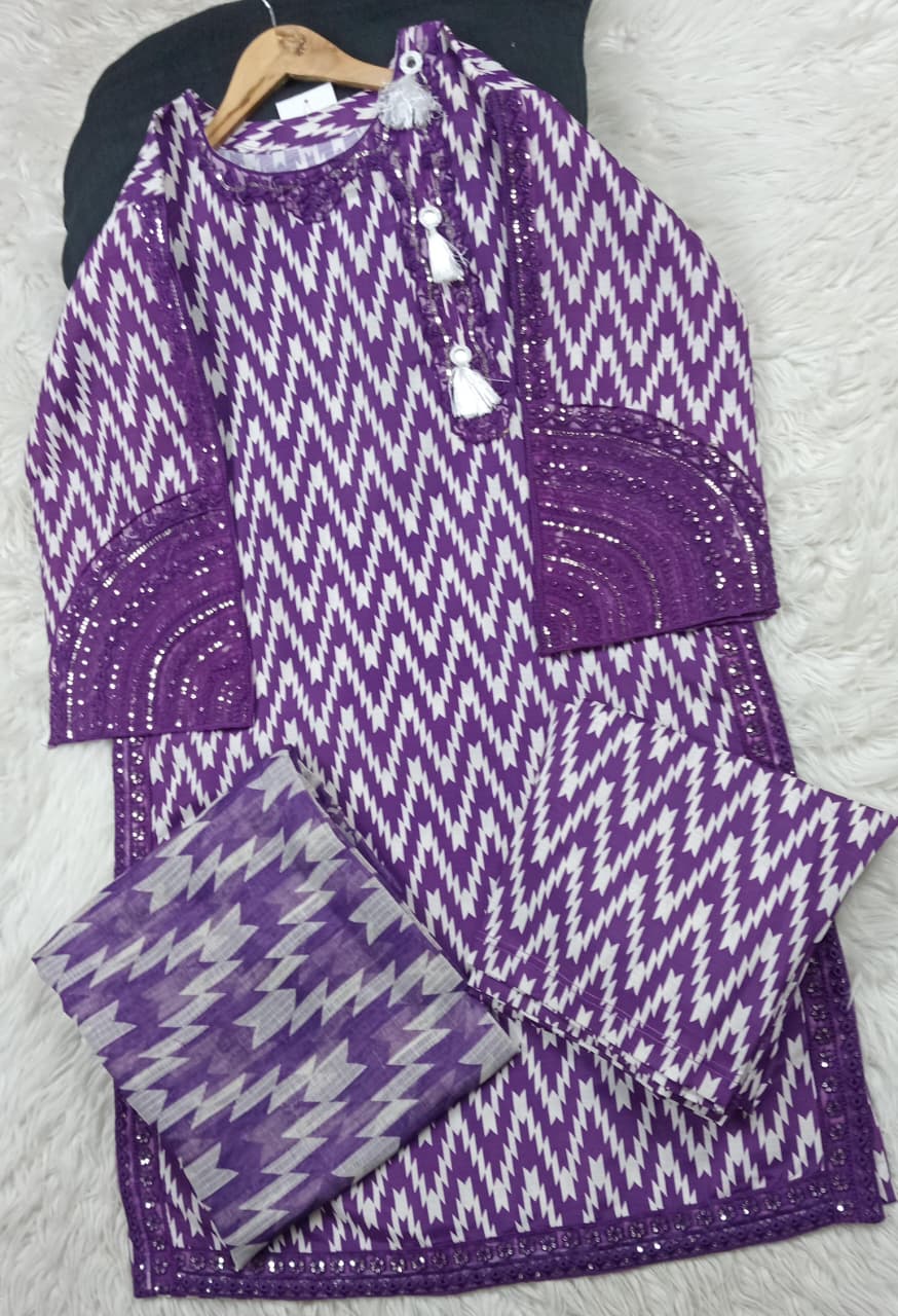 3 PIECE - EMBROIDERED LAWN SUIT