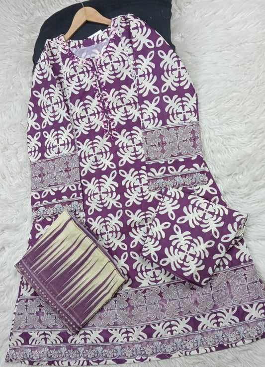 3 PIECE - EMBROIDERED LAWN SUIT