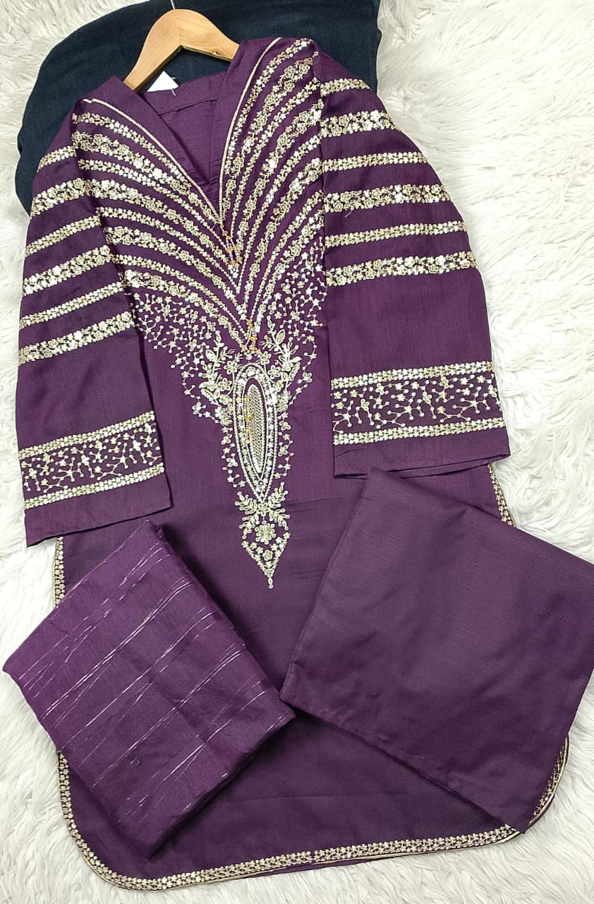 3 PIECE - EMBROIDERED LAWN SUIT