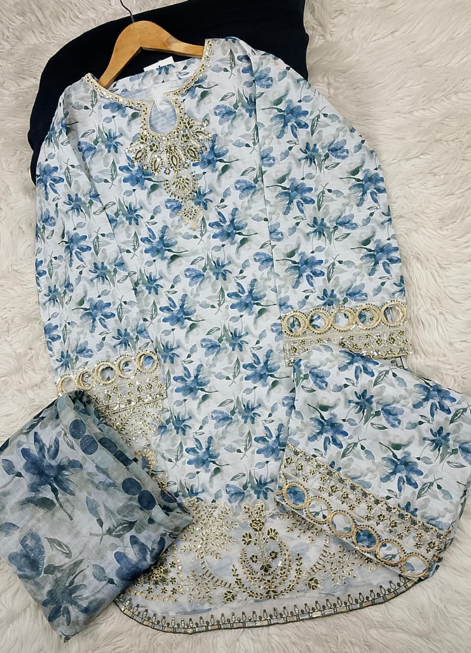 3 PIECE - EMBROIDERED LAWN SUIT