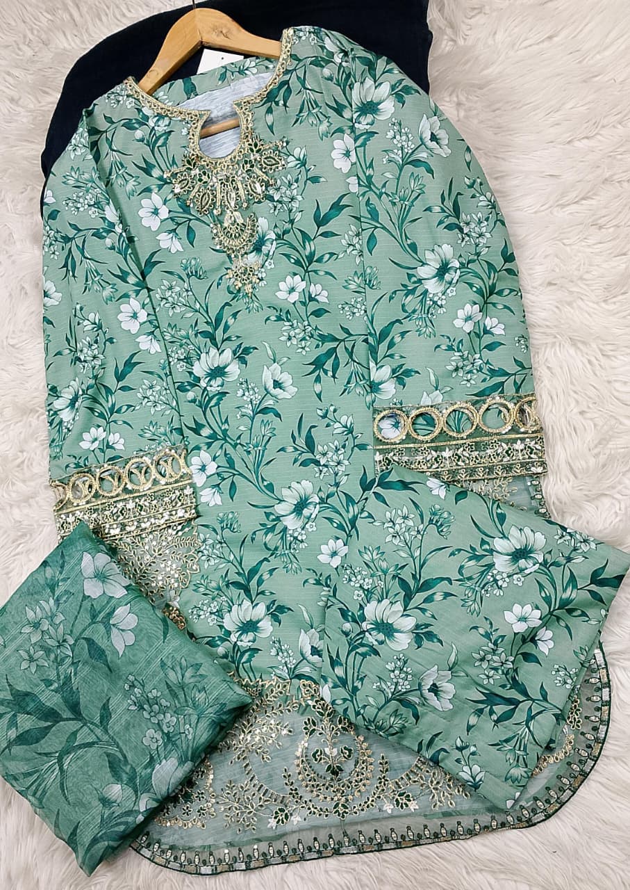 3 PIECE - EMBROIDERED LAWN SUIT
