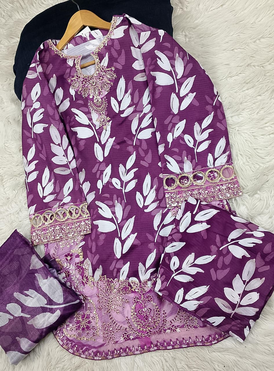 3 PIECE - EMBROIDERED LAWN SUIT