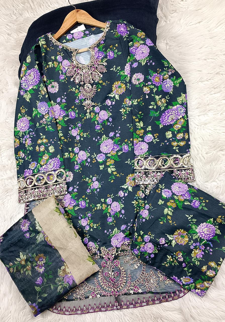 3 PIECE - EMBROIDERED LAWN SUIT
